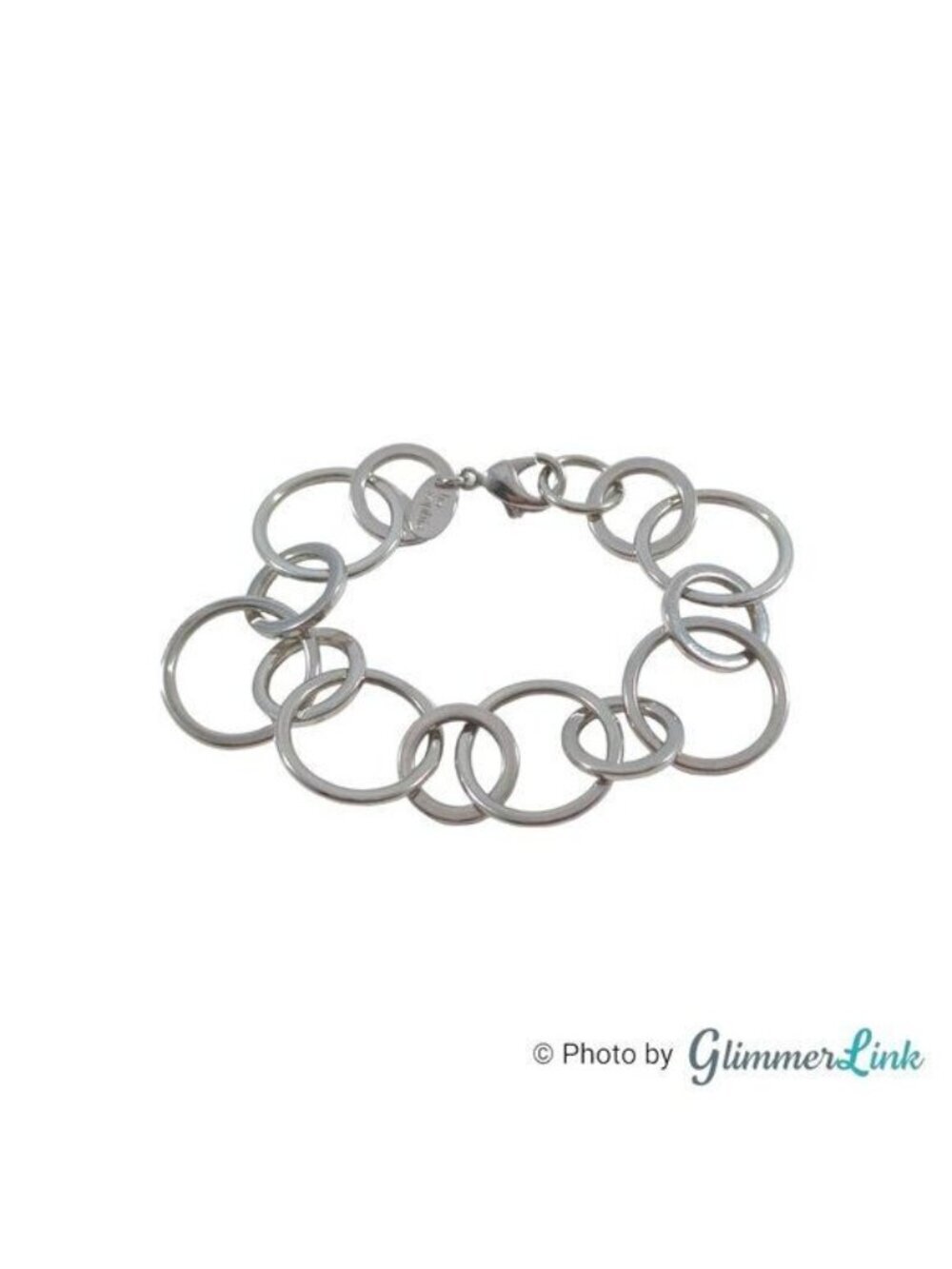 Lia Sophia Minimalist Open Circle Links Silver Tone Bracelet